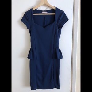 Navy Peplum Dress